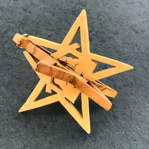 Produktbild von 3D-Weihnachtsbaumanhänger 'Olivenholz geölt', Maße: 6,0 cm.