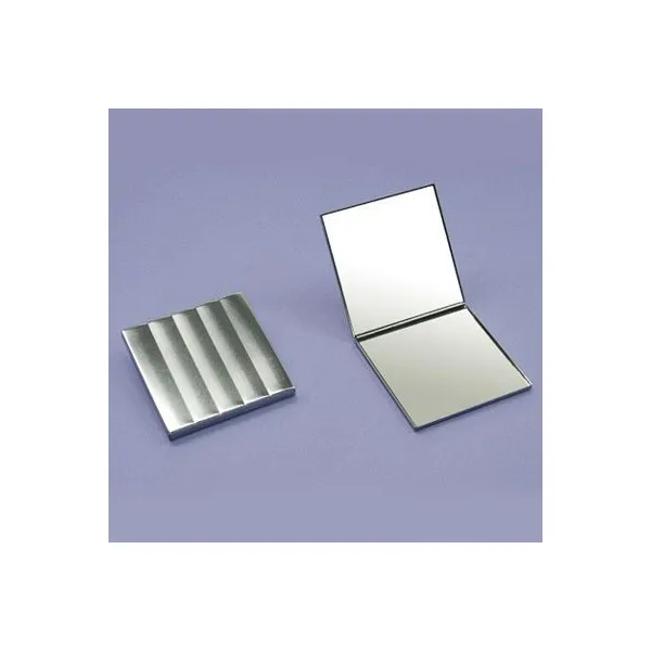 Produktbild von Aluminium-Taschenspiegel mit strukturierter Oberfläche - Design Taschenspiegel für anspruchsvolle Ästhetik.