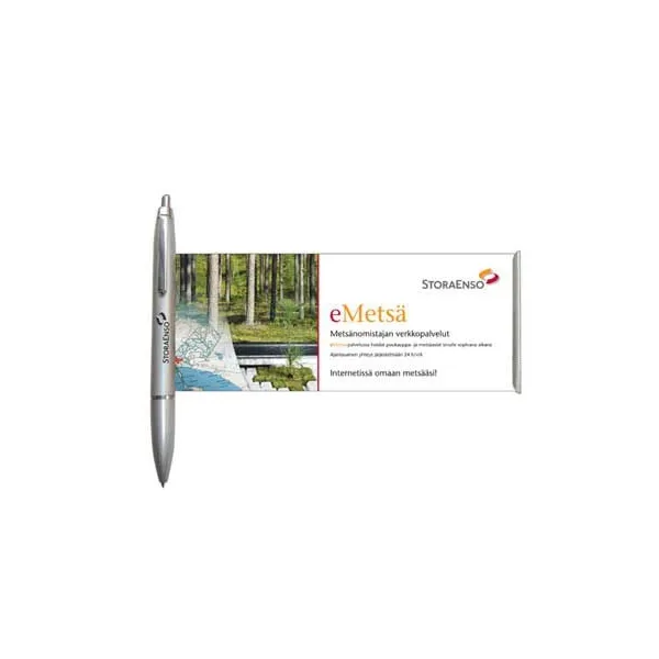 Bannerkugelschreiber mit ausziehbarer Werbefahne für effektive Langzeitwerbung von foxx-merch, individuell gestaltbar in Pantonefarbe und Material des Banners wählbar. (11)