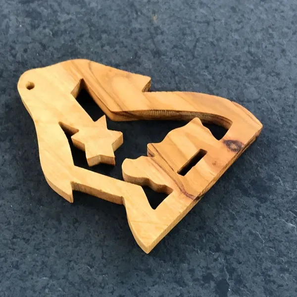 Produktbild von Baumanhänger aus Olivenholz 02 - Geöltes Olivenholz, Maße: 5,5-6,0 cm.