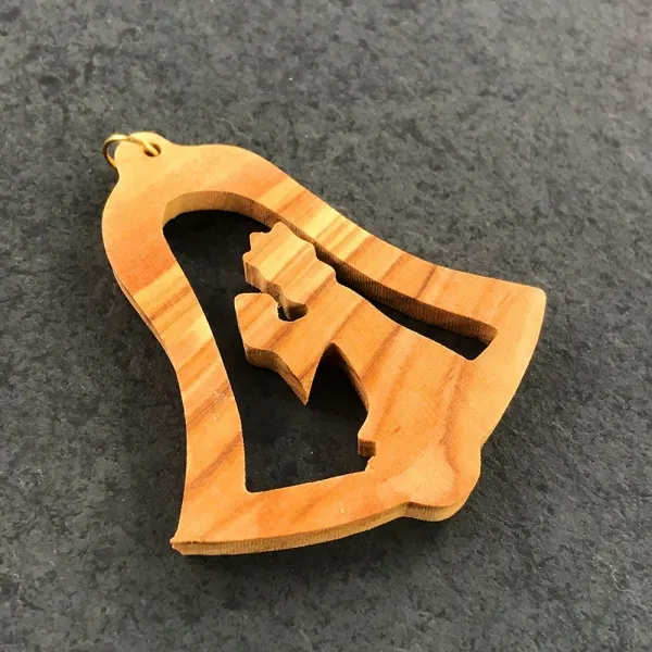 Produktbild von Christbaumanhänger aus Olivenholz 02, Maße: 5,5 bis 6,0 cm, Material: Olivenholz geölt.