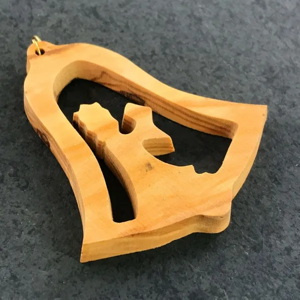 Produktbild von Christbaumanhänger aus Olivenholz, geölt, Maße: 5,5-6,0 cm.