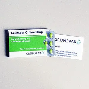 Dragee-Bonbons im Blister für die Pharmaindustrie, Apotheken oder Ärzte: individuell gestaltete Tablettenschachteln mit Pfefferminz- oder Fruchtgeschmack; lecker und nebenwirkungsfrei; ideale Giveaways. (9)