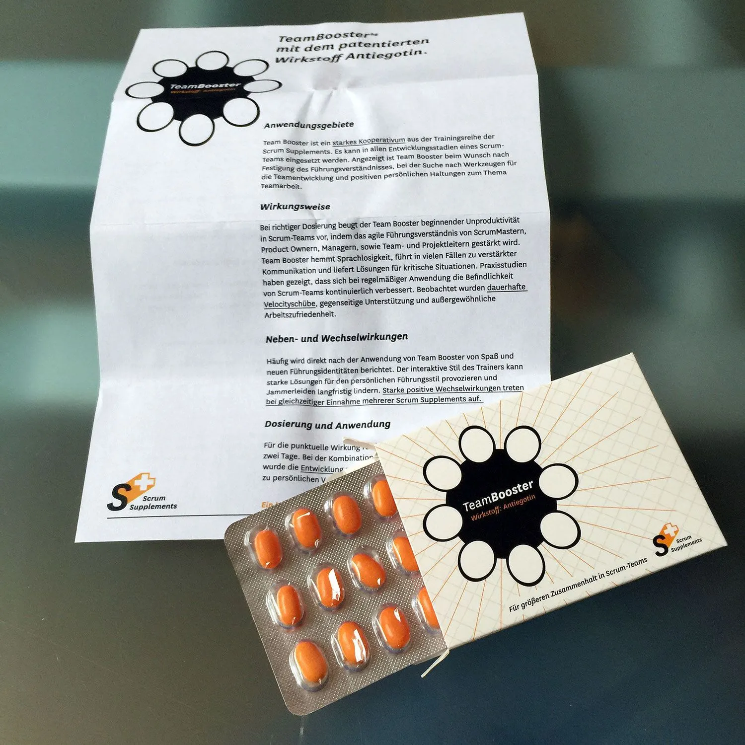 Produktbild von DRagee-Bonbons in Blister-Verpackung, Optik Tablettenschachtel, ohne Nebenwirkungen, gestaltbarer Beipackzettel und Verpackung, Blister-Rückseite bedruckbar, Geschmacksrichtungen Pfefferminze/Frucht, Mindesthaltbarkeit 12 Monate.#Tablettenverpackung...