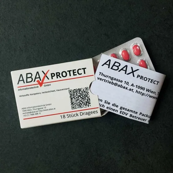 Produktbild von Drageebonbons in Blisterverpackung als Werbeartikel