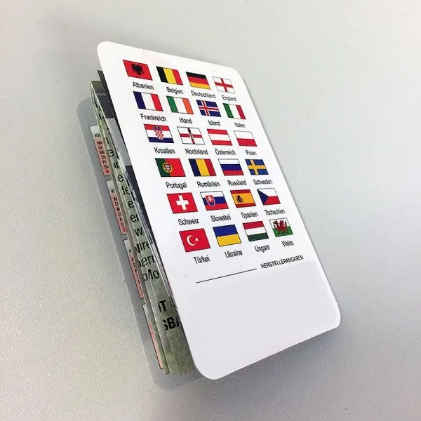 EM-Spielplan: individuell anpassbarer Taschenkalender für die EM 2016 inklusive Logoaufdruck, praktischer Planer mit den Maßen 55 x 85 mm. (6)