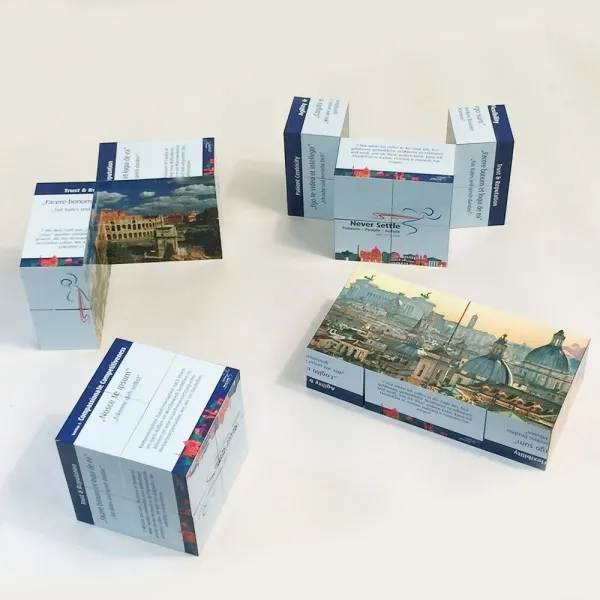 Produktbild von Der foxx-merch Faltwürfel: Unser Bestseller, der Original-Faltwürfel in 7x7x7 oder 5x5x5 cm Größen, als Mailingverstärker, Motivationshilfe für Vertrieb und Werbeträger.