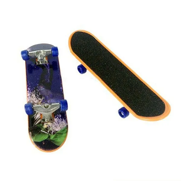 Finger Skateboard mit Logo aus Kunststoff, Größe: 60 x 26 mm, Gewicht: 10 g; Werbedruck erfolgt auf einem Etikett. (2)