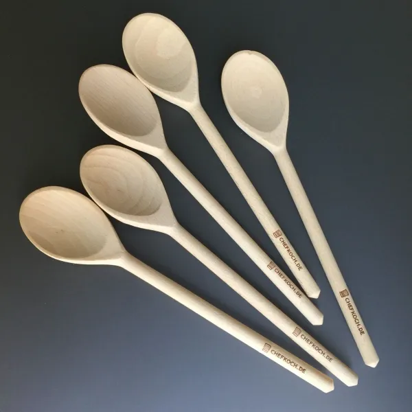 Produktbild von Hochwertiger Kochlöffel aus Buchenholz, 30 cm, getrommelt und gewachst.