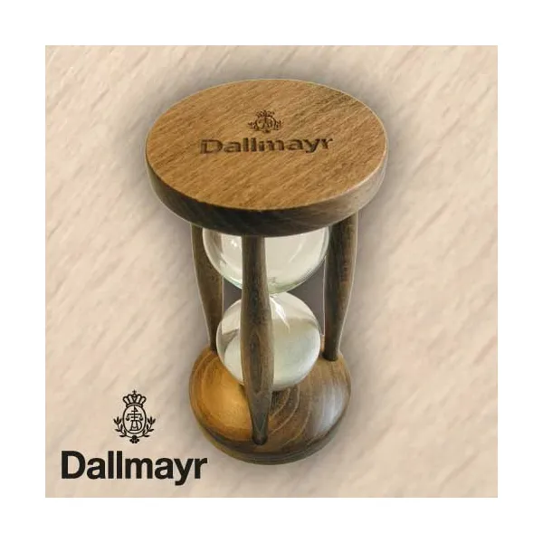 Produktbild von Die altbewährte Eleganz der Holz-Sanduhr (12 cm) als hochwertiger Werbeartikel, dessen Funktionalität Zeit anschaulich macht.