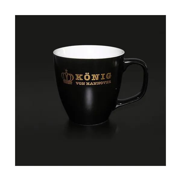 Produktbild von König von Hannover Kaffeebecher aus Porzellan, 0,4 l Fassungsvermögen, 98 mm Durchmesser und 100 mm Höhe, 340 g Gewicht.