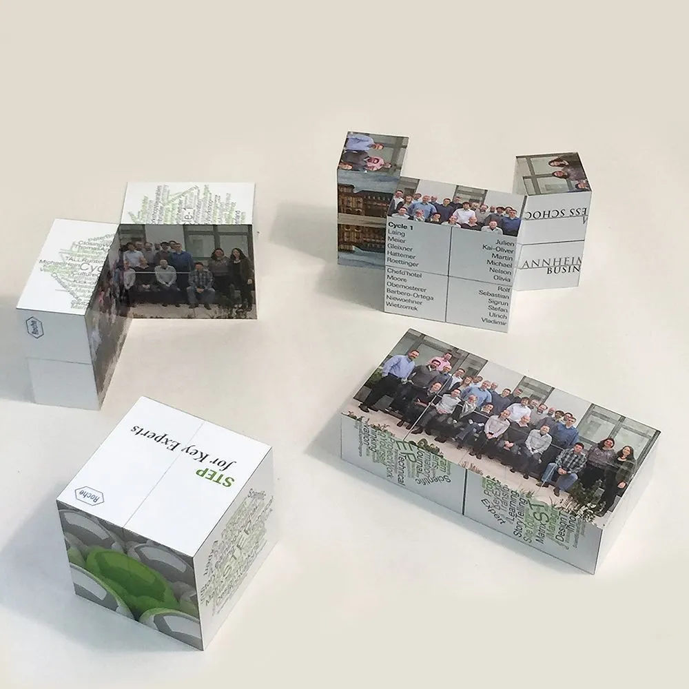 Produktbild von Der Klappwürfel - Faltwürfel mit großer Werbefläche, faszinierende Metamorphose beim Falten, vielseitig einsetzbar als Mailingverstärker, Motivationshilfe oder Träger für Imagewerbung, in den Größen 7x7x7 cm und 5x5x5 cm, Mindestbestellmenge 100...