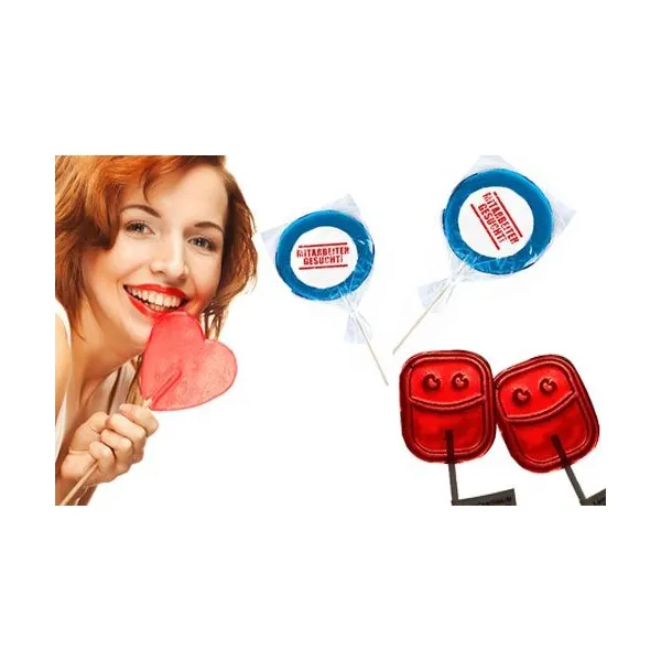 Produktbild von Der personalisierte Logo-Lutscher in individueller Form und Geschmack vom Hersteller - für schnelle Lieferung und Top-Preise.