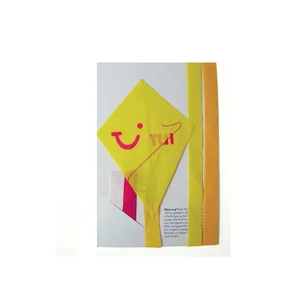 Der leichte Papier-Mini-Drache mit 10 m Flugschnur ist ein ideales, kleines Werbegeschenk zum Versenden, das bei lauwarmen Winden fliegt und Freude bereitet. (5)