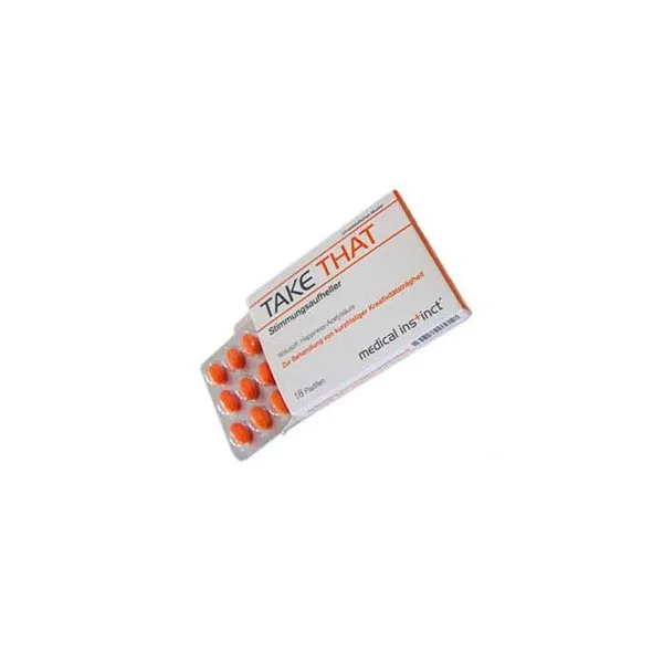 Produktbild von Orangen-Frucht-Bonbons in Blister-Verpackung - Medikamenten-ähnliche Verpackung für Dragee-Bonbons mit 18 Stück und Geschmacksrichtungen wie Apfel, Erdbeere, Orange, Himbeere, Johannisbeere, Tropic, Zitrone, Limette, Pfefferminz, zuckerfreier Pfefferminz.