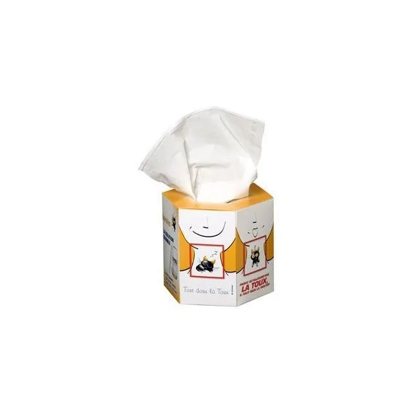 Produktbild von Papiertücher in hexagonaler Box, individuell bedruckbar, FSC zertifiziert, Abmessungen Tissues: ca.