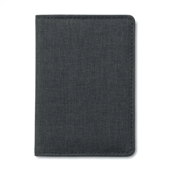 Produktbild von RFID-geschütztes Kreditkartenetui aus Polyester, Maße: 80 x 7 x 115 mm, verhindert Auslesen von Kreditkartendaten (Skimming).</im_end>