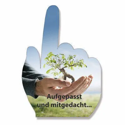 Schaumstoff-Winkehand mit Logo - Preiswerte, feinzellige EVA Schaum-Werbeträger für Sportveranstaltungen & Konzerte - Keine Verletzungsgefahr. (8)