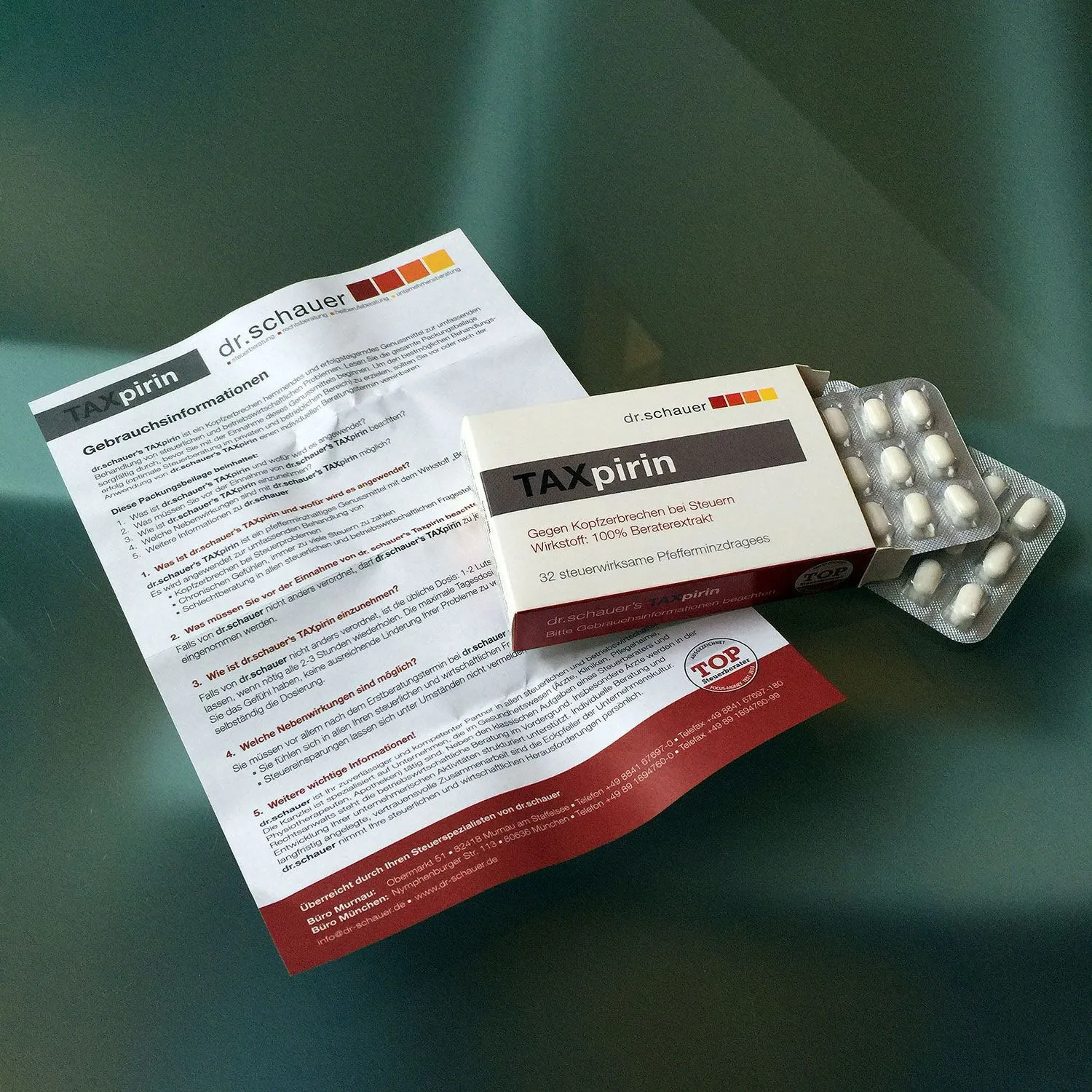 Produktbild von Sensationelle Werbemöglichkeit: Dragee-Bonbons im Blister wie Tabletten verpackt, individuell gestaltbar mit Beipackzettel.