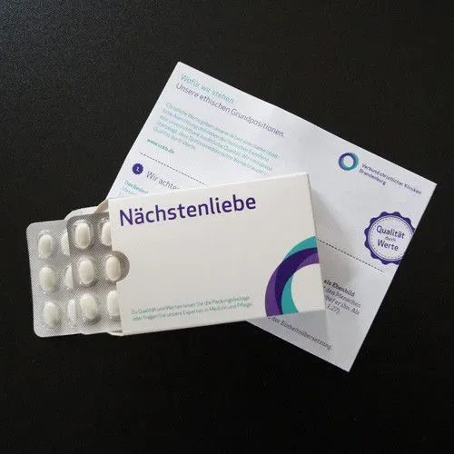 Werbegeschenke für medizinische Fachkreise: Individuell bedruckte Blister-Bonbons im Tabletten-Look