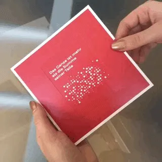 Produktbild von Sichtfenster-Mailer: Über Zuglasche wechselt Bild per Bildwechselmechanik zwischen zwei Motiven.