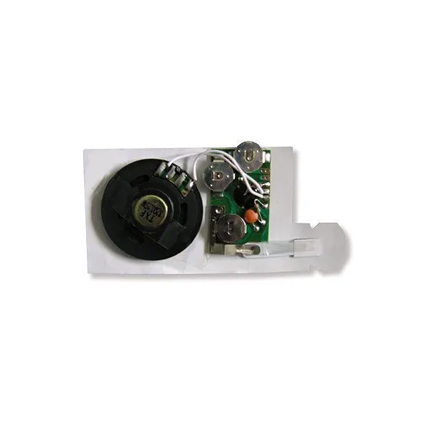 Soundmodule von Hersteller für Klappkarten, Kartonagen und Objekte in individueller Anpassung an Kundenbedürfnisse; in Sonderanfertigung für Druckereien, Verlage und papierverarbeitende Betriebe; mit Zuglasche, Druckknopf-Auslösung, zum Einkleben,... (7)