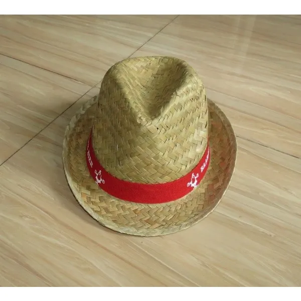 Strohhut im Trilby-Stil, günstig, natürliche Farbe, für Events, Einheitsgröße ca. (3)