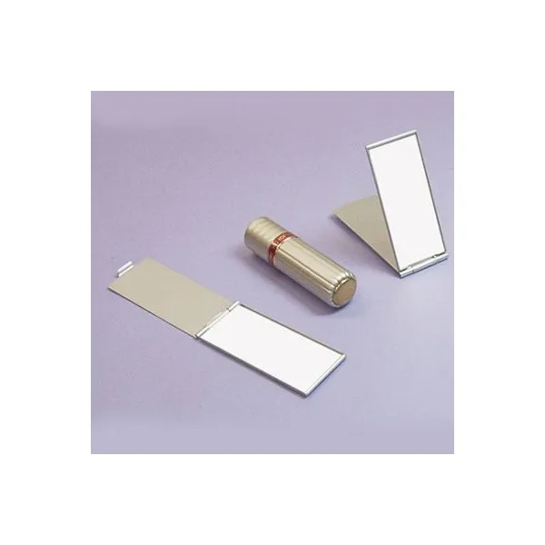 Produktbild von Aluminium Taschenspiegel für schmale Geldbeutel, preiswert und klappbar.