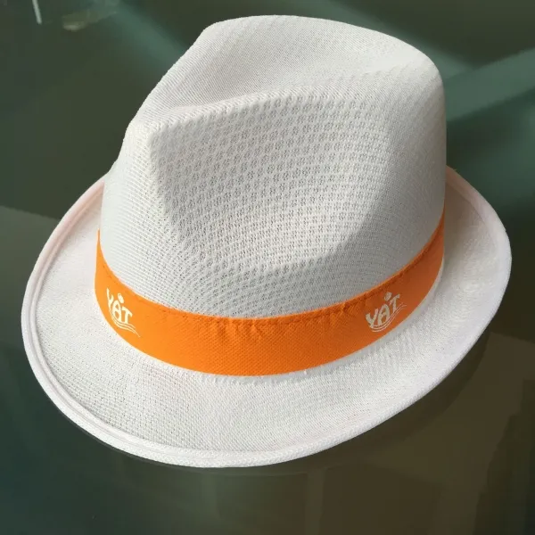 Trendhut im Fedora-Stil, ideal für Szene-Events, Messen & Promotions, verschiedene Farben & Bandfarben verfügbar. (5)