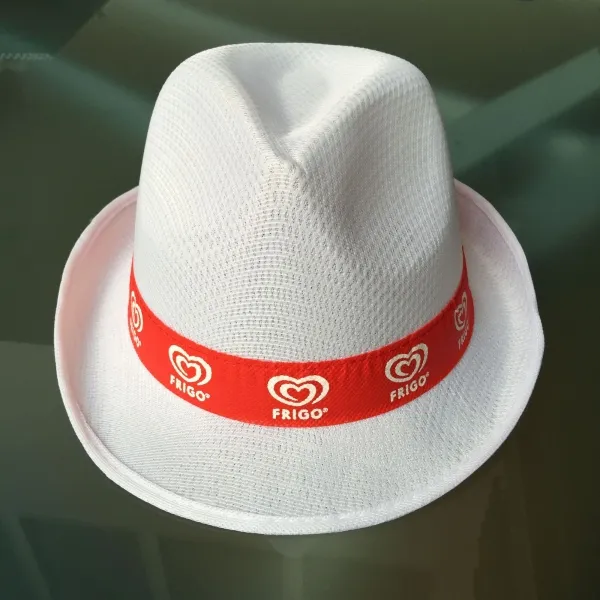 Trendhuter im Fedora-Stil, praktisch für Szeneveranstaltungen, Messen & Promotions, wählbar in diversen Farben mit unterschiedlichen Bandfarben. (6)