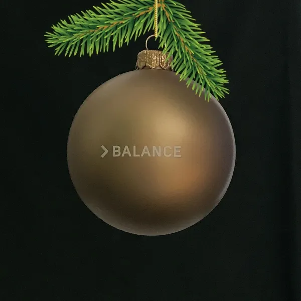 Produktbild von Weihnachtsbaumkugel mit Logo aus stabilem Kunststoff (80 mm Durchmesser), 4/0-farbig bedruckt, inklusive weißer Farbe unterdruckt.