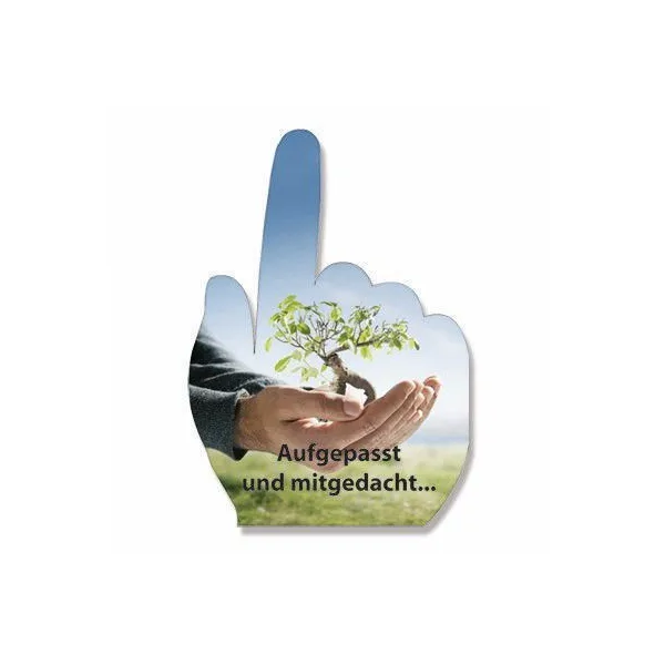 "Winkehand mit Logo für begeisterte Fans, Mitarbeiter Jubel und Werbeartikel-Stream. (8)