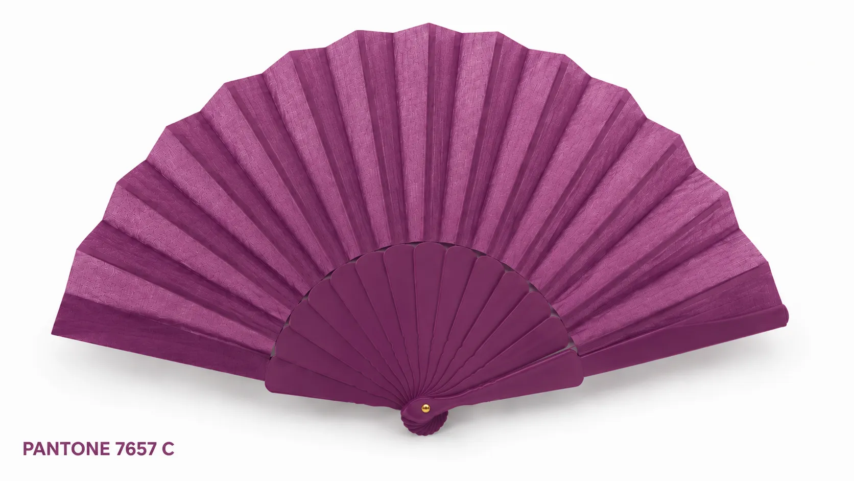 Produktbild von Kunststoff-Werbefächer in Sonderfarbe Pantone 7657 C